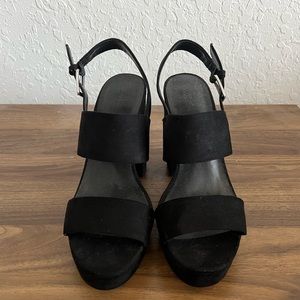 Black Suede platform heel